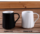 Black White Bistro Ceramic Mugs Custom Logo Printing Dishwasher Safe Approved